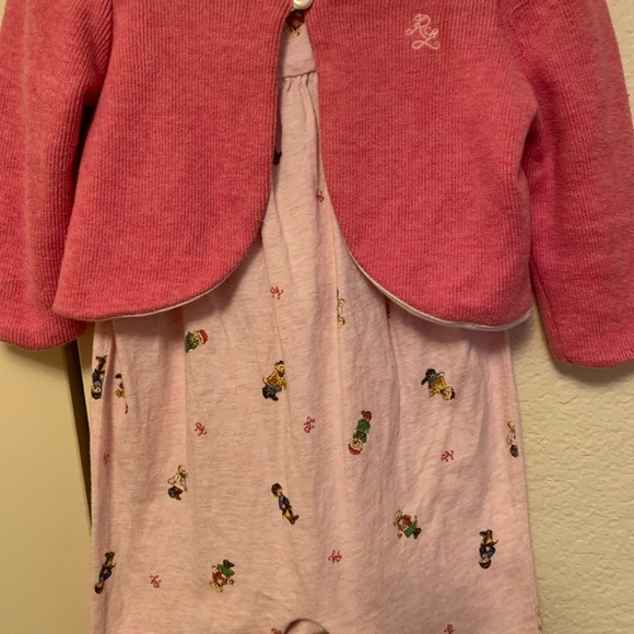 Ralph Lauren Polo Footed romper set - Picture 2 of 6